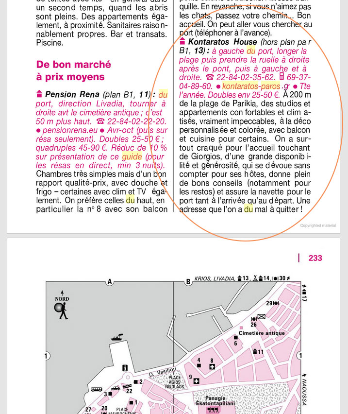 Guide du routard Kontaratos Paros