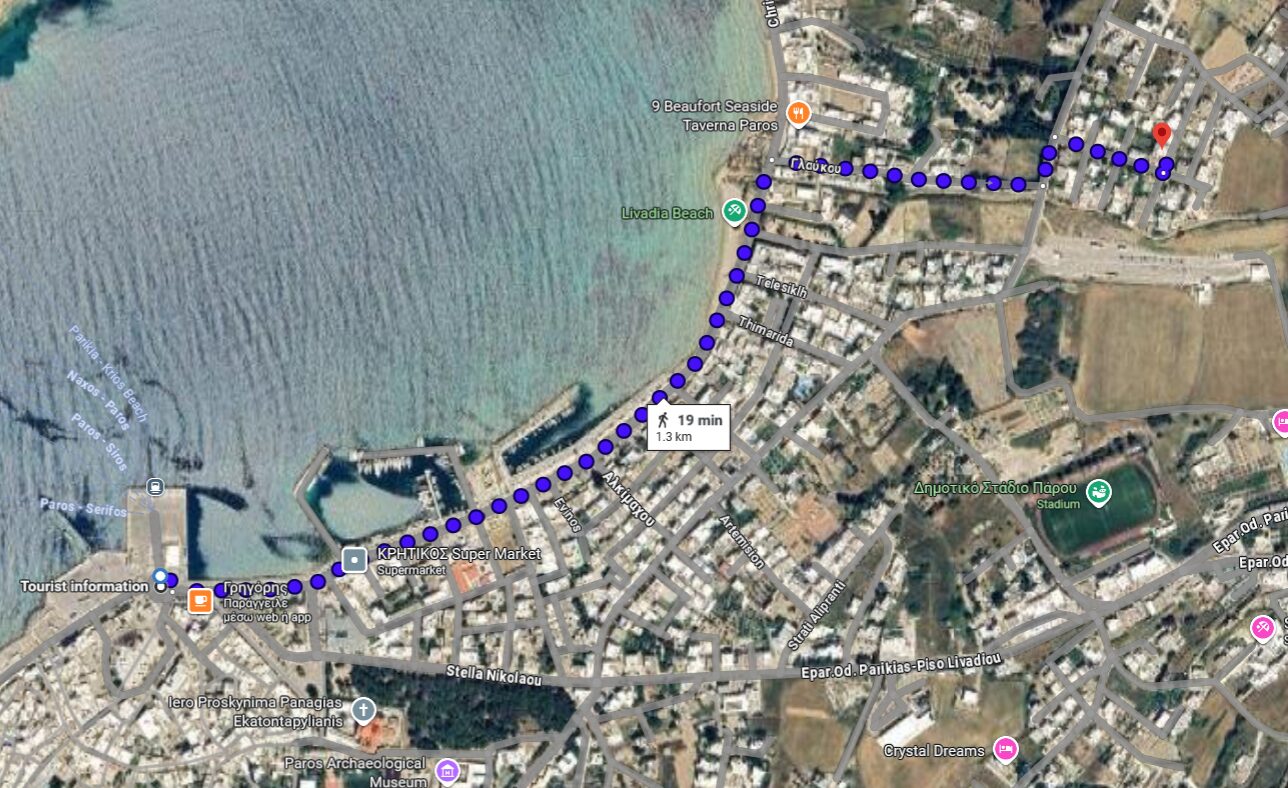 directions from port to Kontaratos Studios & Apartments - Google Maps